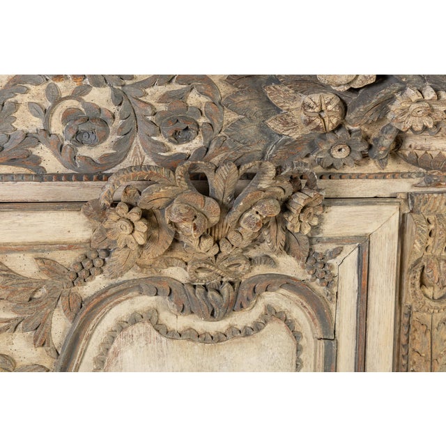 Antique French Painted Armoire in Wood, 1700s For Sale - Image 6 of 18