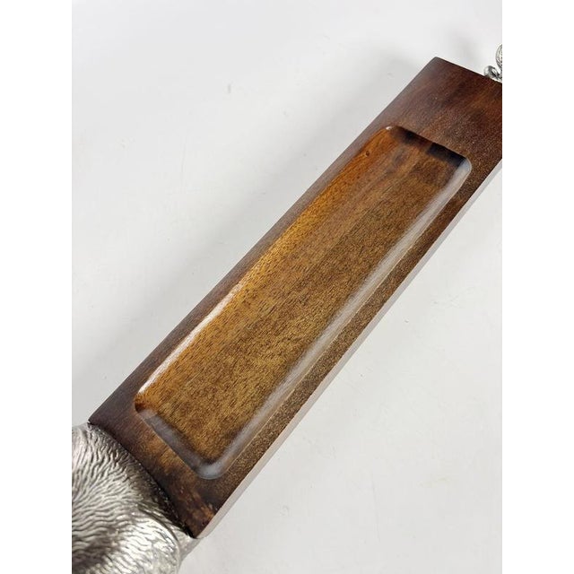Wood and Metal Charcuterie Serving Board, France, 1990s For Sale - Image 6 of 13