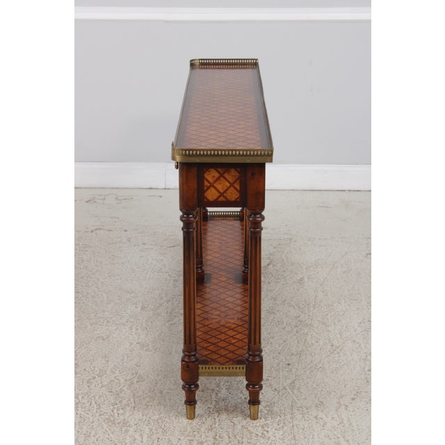 Theodore Alexander Burl Lattice Parquetry Console Table For Sale - Image 13 of 15