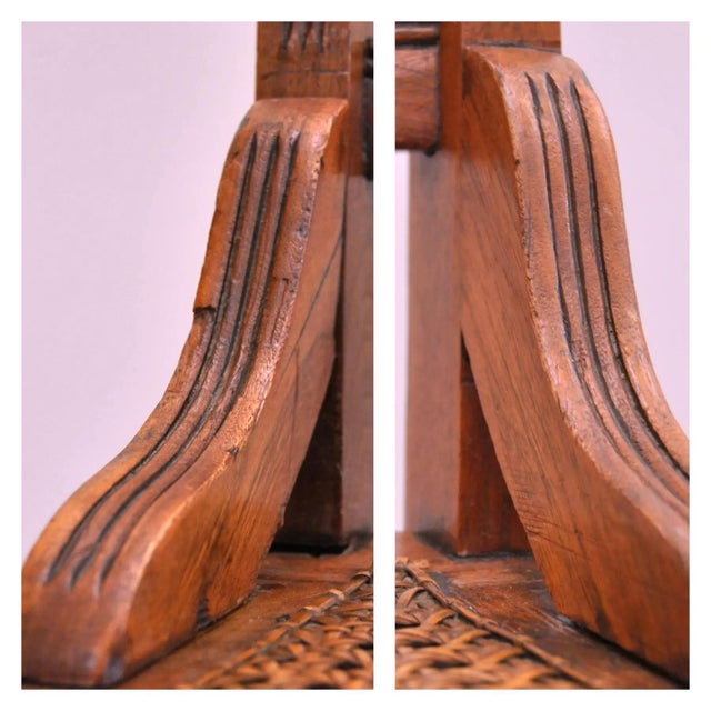 Antique American Classical Walnut Wood Chairs W/ Caned Seats Set of 3 For Sale - Image 9 of 12