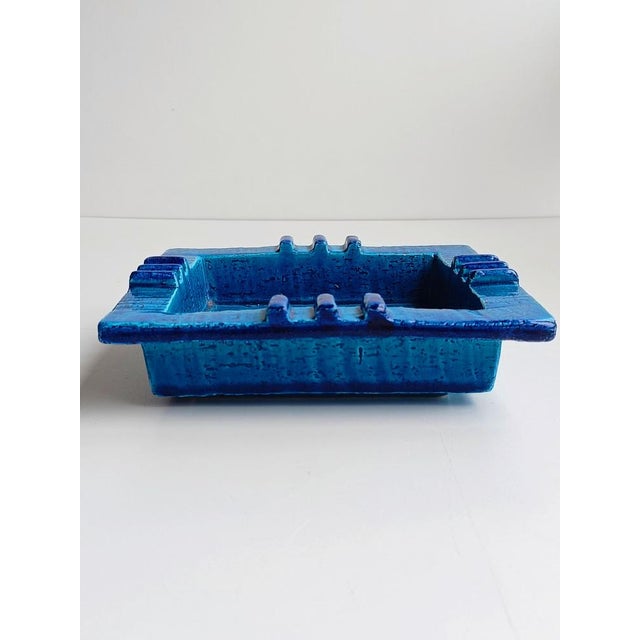 Blue Blue Ceramic Ashtray Vide-Poche by Aldo Londi Rimini for Bitossi, Italy, 1960s For Sale - Image 8 of 10