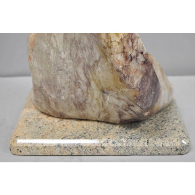 Early 21st Century Vintage Seymour Shuren Modernist Pink Carved Marble Abstract Figure Sculpture For Sale - Image 5 of 18