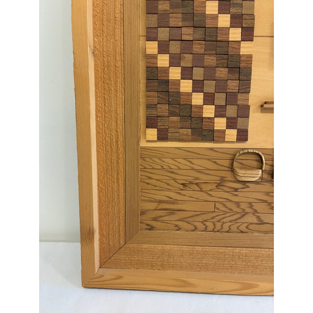 Signed Wood Marquetry Diorama"Grandma's Passion" by Cleve Lewis, 1994 For Sale - Image 12 of 18