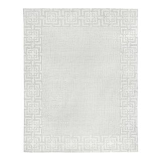 Exquisite Rugs Melbourne Hand Loom Wool & Cotton Silver - 8'x10' For Sale