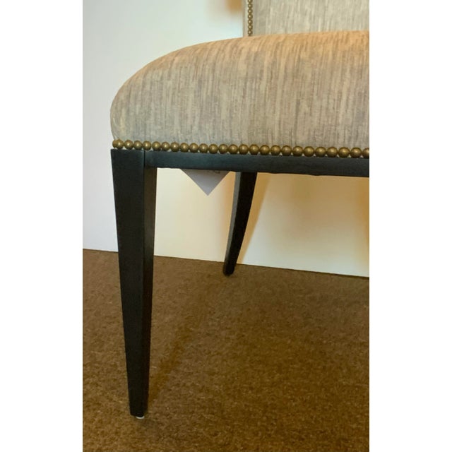 Caracole Caracole Couture Modern Gray Velvet Uptown Dining Chairs Set of 4 For Sale - Image 4 of 7