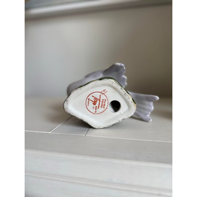 Pair of Vintage Plumage Fantasy Toyo Hand-Painted Ceramic Dove Figurines For Sale In Providence - Image 6 of 7