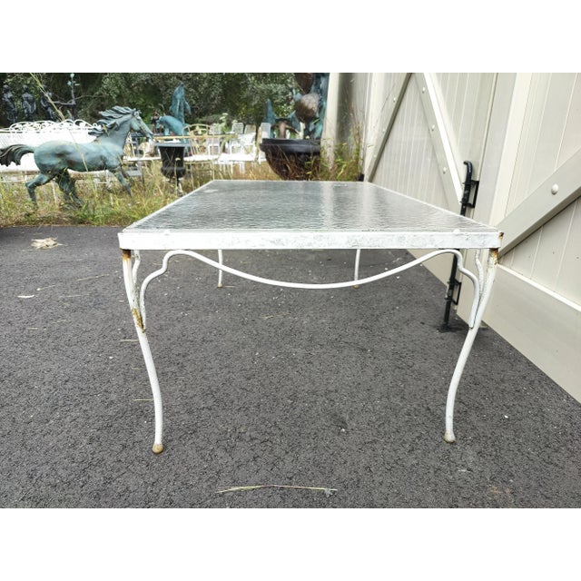 Metal Mid 20th Century Floral Patio Garden Table For Sale - Image 7 of 10