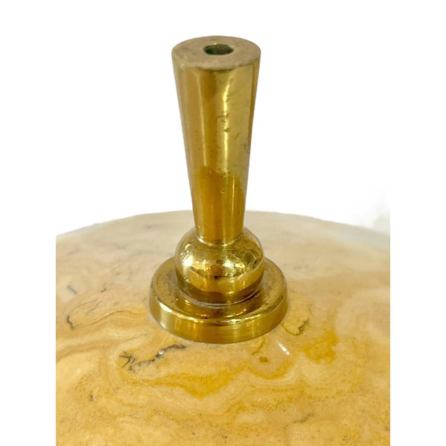Vintage French Marble & Brass Table Lamp in the Style of Gio Ponti, 1960s For Sale - Image 14 of 18