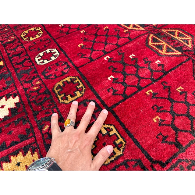 Antique Ersari Turkmen Hand-Knotted Wool Rug - 7'9" X 4'6" For Sale - Image 6 of 12