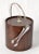 Mid-Century Modern 1960s Brown Faux Alligator Texture Leather Insulated Ice Bucket Steel Tongs For Sale - Image 3 of 13