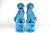 Lovely pair of 1960's turquoise glaze ceramic foo dogs. Each measures 12.5" tall by 4" wide and 3" deep. Both are in...
