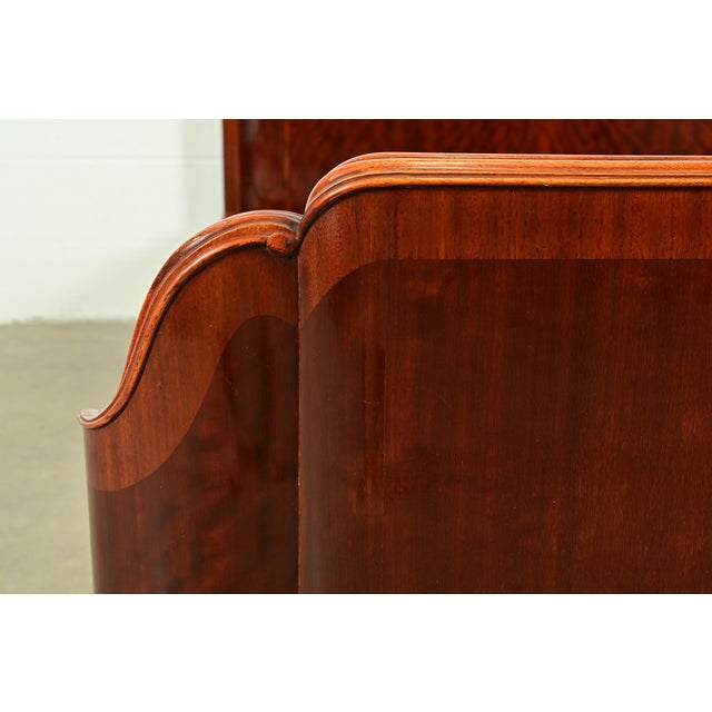 Paul Sormani Style Antique French Provincial Louis XV Burled Mahogany and Gold Gilt Queen Size Bed For Sale - Image 10 of 13