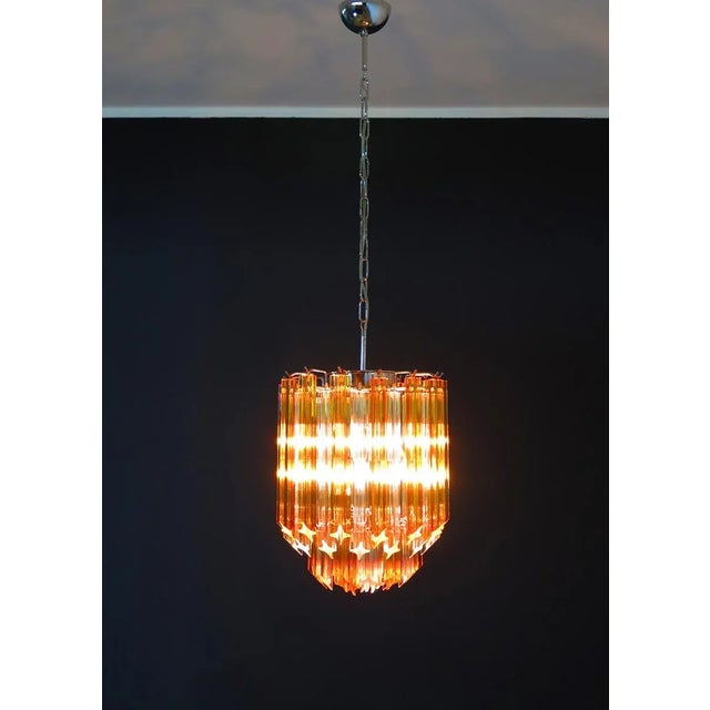 Vintage Italian Glass Quadriedri Chandelier, 1982 For Sale - Image 11 of 15