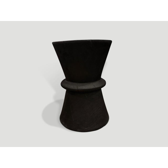 Contemporary Andrianna Shamaris Minimalist Charred Side Table For Sale - Image 3 of 5