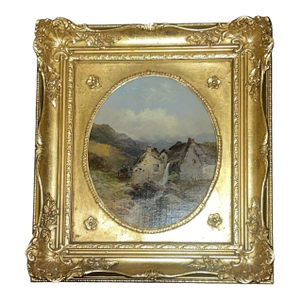 19th Century River Landscape Painting Attributed to Thomas Creswick-North Wales.