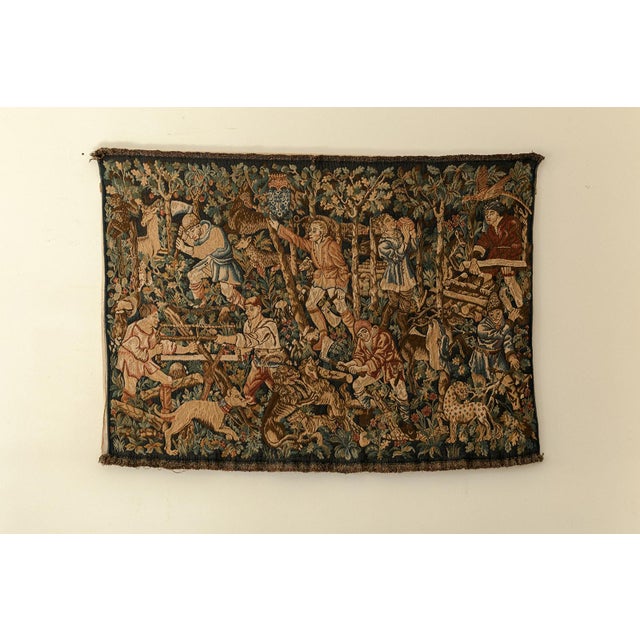 Vintage Wall Tapestry, France For Sale - Image 14 of 14