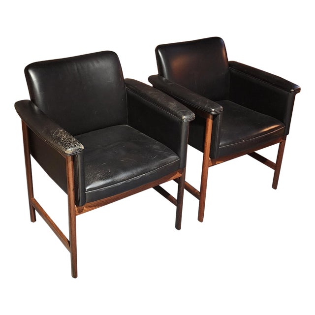 Mid 20th Century Pair of Rosewood Arm Chairs by Torbjorn Afdal For Sale