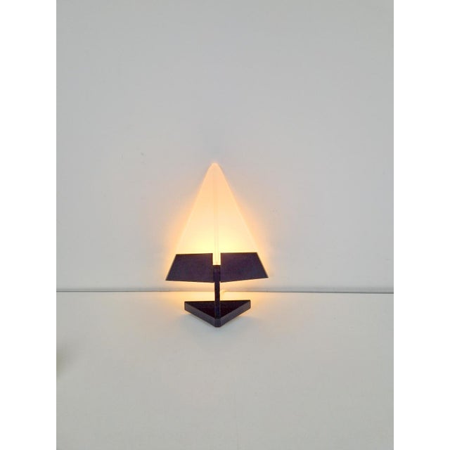 Postmodern Metal & Glass Wall Lamp, Italy, 1980s For Sale - Image 4 of 11