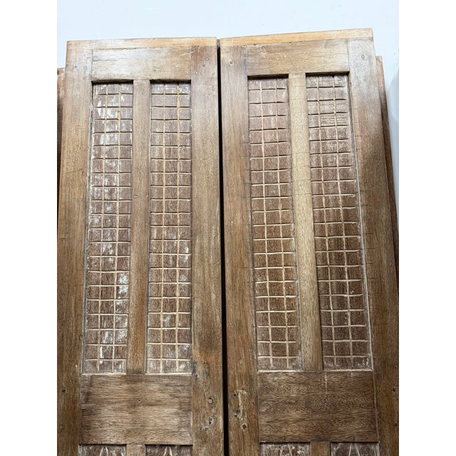 Vintage Hand-Carved Wooden Sliding Barn Door – Antique Reclaimed Wood Statement Door Panel 80 For Sale - Image 4 of 7
