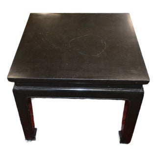 Vintage Bill Meyer Lamps Asian / Chinese Square Low Wood / Black Lacquer Table For Sale