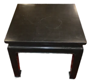 Vintage Bill Meyer Lamps Asian / Chinese Square Low Wood / Black Lacquer Table