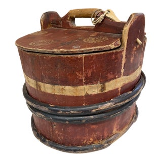 Swedish Folk Art Bucket For Sale