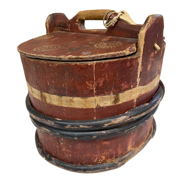 Swedish Folk Art Bucket For Sale