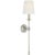Chapman & Myers for Visual Comfort Signature Classic 27" Tail Sconce in Polished Nickel with Linen Shade For Sale