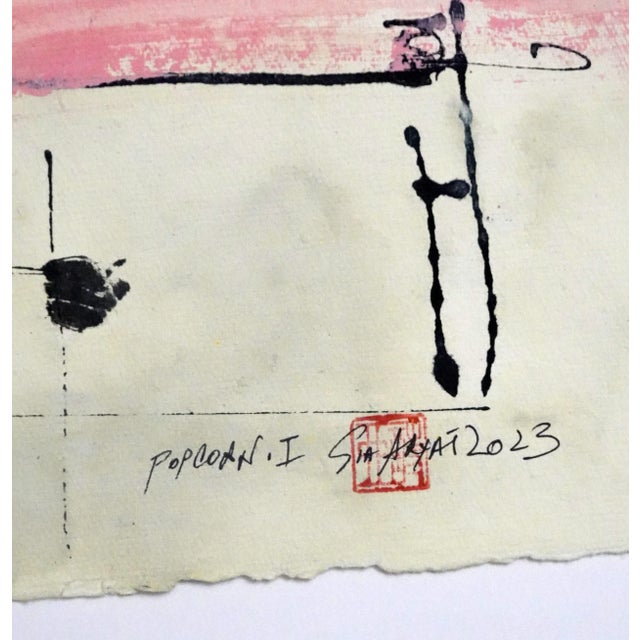 This bold, pink brushstroke hand-made parchment works great as an abstract statement piece everywhere from entryways to...