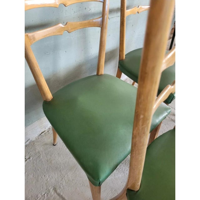 Mid-Century Modern Chairs in Eco-Leather, Set of 5 For Sale - Image 12 of 14