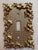 Vintage American Tack 1967 Brass Casted Floral Light Switch Covers, Gold Switch Plate For Sale - Image 4 of 9