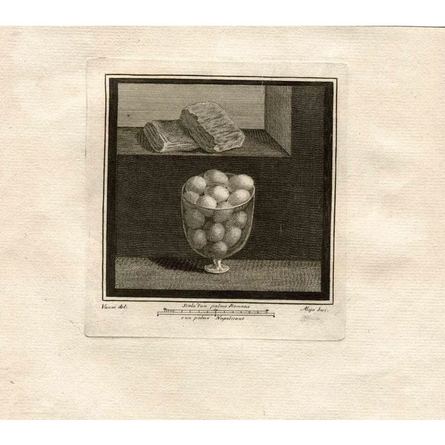 Ancient roman fresco, from the series "antiquities of herculaneum", is an original etching on paper realized by vincenzo...