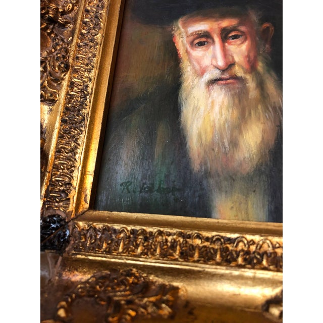 Realism Unknown, Judaica Miniature Oil Painting Jewish Family Scene For Sale - Image 3 of 3
