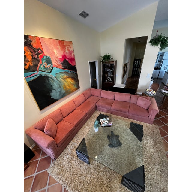 Textile 1980s Modular Sectional Sofa, 3 Pieces For Sale - Image 7 of 8