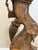 Indian Vintage Indian Carved Wood Architectural Fragment on Iron Candle Stand For Sale - Image 3 of 12
