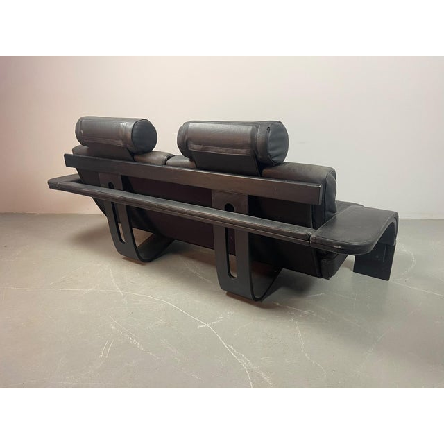 Black Black Leather Kroken Two-Seater Sofa by Åke Fribytter for Nelo Möbel, Sweden, 1970s For Sale - Image 8 of 17