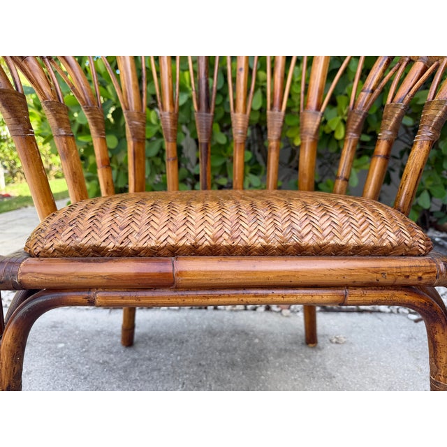 Vintage Handcrafted Rattan Barrel Back Chair With Woven Seat For Sale - Image 13 of 13