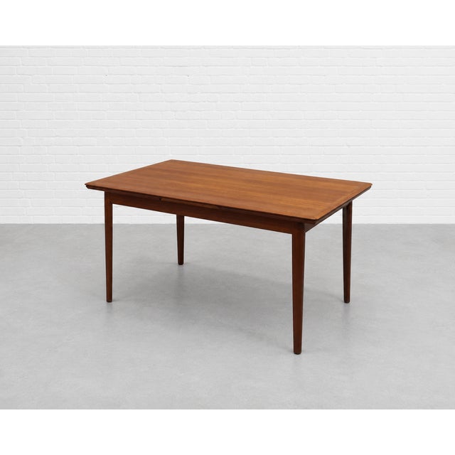 1960s Danish Mid Century Modern Teak Dining Table, Hidden Leaves, C. 1960’s For Sale - Image 5 of 14
