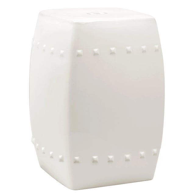 Modern Henderson Garden Stool in Cream For Sale - Image 3 of 3