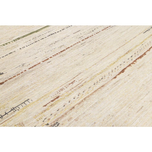 Textile Modern Moroccan Berber Style Abstract Wool Area Rug - Neutral Earth Tones For Sale - Image 7 of 9