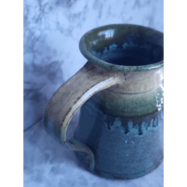1990s American Stoneware Studio Pottery Signed Coffee Mug For Sale - Image 4 of 9