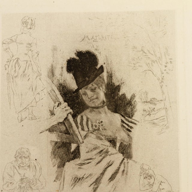 Felicien Rops, Maturité Belgian, Original Etching, 19th Century For Sale - Image 3 of 6