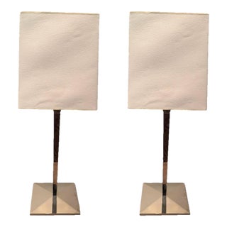 Modern Silver Table Lamps- A Pair For Sale