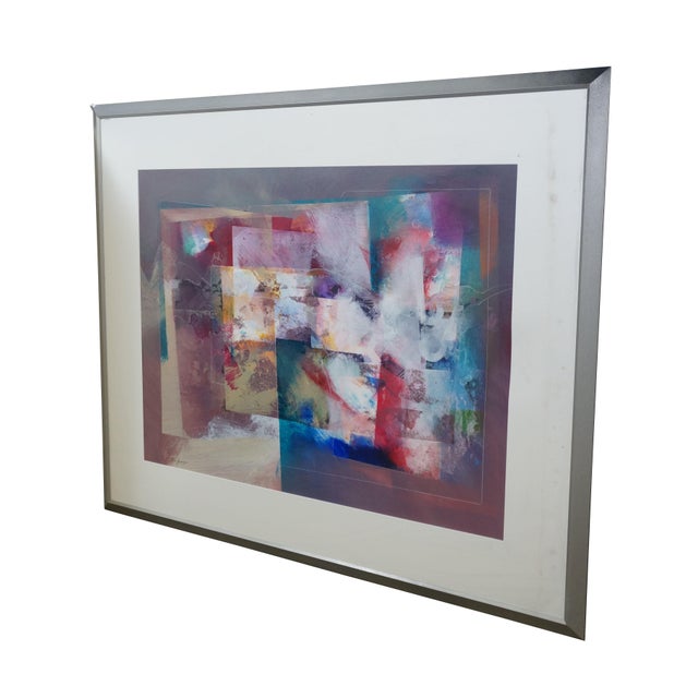 Abstract Tom Anderson XL Modern Mixed Media Abstract Expressionist Art 50" For Sale - Image 3 of 12