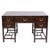Gorgeous stained bamboo and hardwood campaign desk with five drawers. Finely detailed parquet work on top, sides and back...