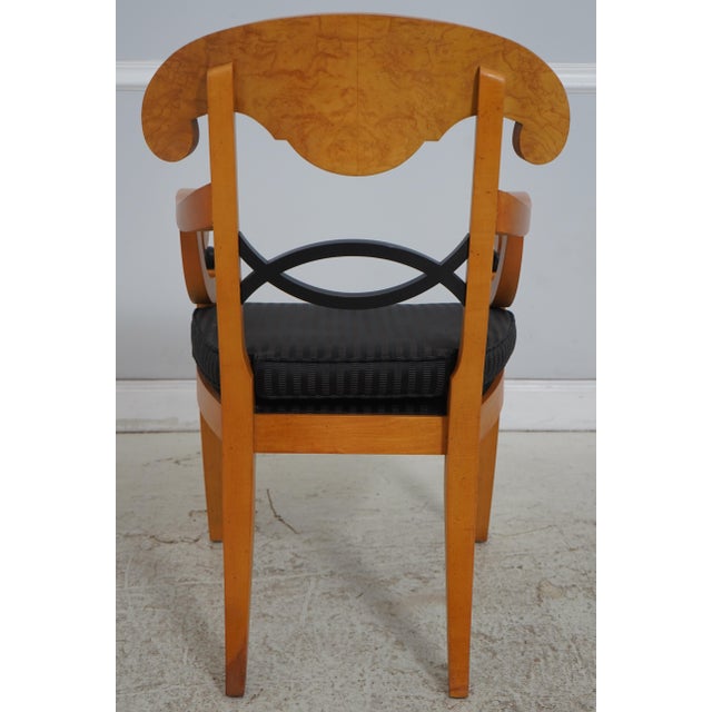Baker Furniture Company Set of 10 Baker Biedermeier Curly Maple Dining Room Chairs For Sale - Image 4 of 18