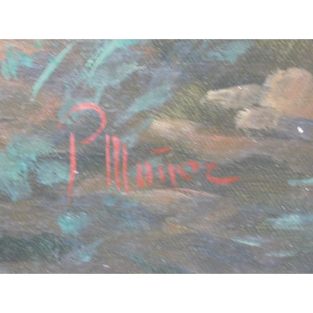 Traditional Late 20th Century Pablo Munoz (Peruvian, 1953-), Traditional Woodland Landscape, Oil on Canvas For Sale - Image 3 of 3