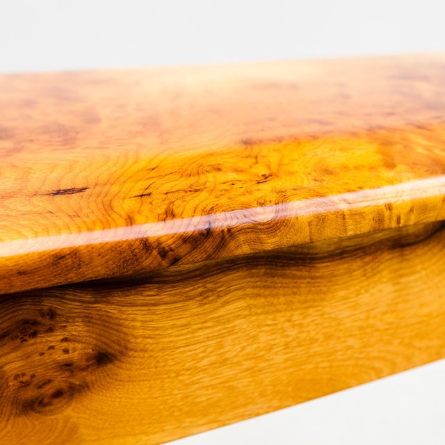 Goldenrod Vintage Studio Crafted Burl Maple Postmodern Console or Entry Table For Sale - Image 8 of 14