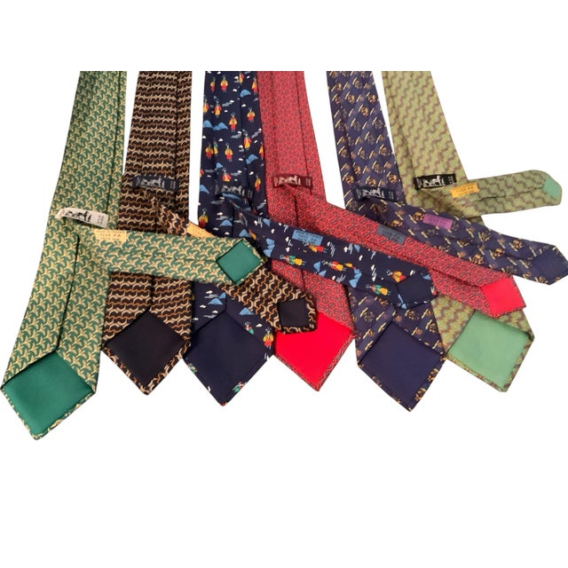 Set of 6 Hermes Ties For Sale - Image 9 of 12