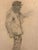 Pforr Heinrich, Just Fürstenheiner Standing Man with Hat Profile Sketch, 1890s, Pencil For Sale - Image 3 of 9